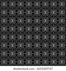 Seamless black and white background with a Fabric texture pattern of geometric elements