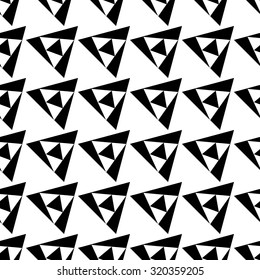 Seamless black and white background with geometric ornament