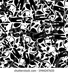 Seamless black and white background. Grunge texture monochrome