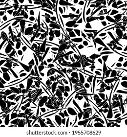 Seamless black and white background. Grunge texture monochrome