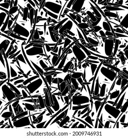 Seamless black and white background. Grunge texture monochrome