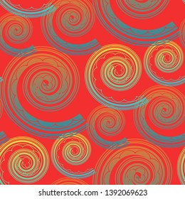 Seamless black and white background. Pattern of spirals
