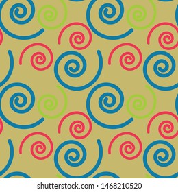 Seamless black and white background. Pattern of spirals