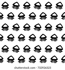 seamless black and white background pattern fashion textile wallpaper with abstract ethnic elements like boho or african style.
