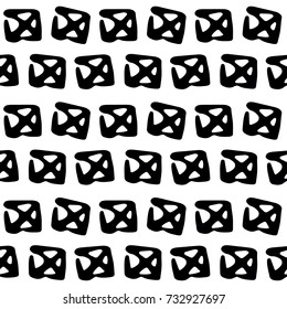 seamless black and white background pattern fashion textile wallpaper with abstract ethnic elements like boho or african style.