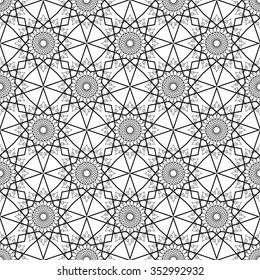 Seamless black and white background, texture, vector