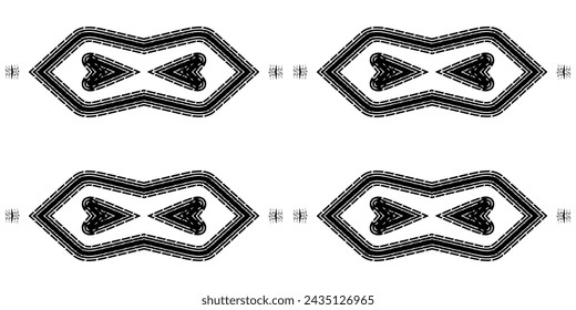 Patrón de arte de línea de dayak borneo étnico batik blanco y negro sin costuras para el fondo estético o la ropa textil