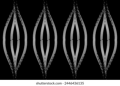 Patrón de arte de línea de dayak borneo étnico batik blanco y negro sin costuras para el fondo estético o la ropa textil
