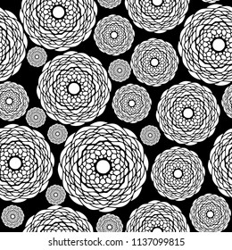 Seamless black and white boho or mandala style, magic fancy art design for various  purpose such as textile for paper design business, modern beauty for trendy fashion design, energetic wallpaper