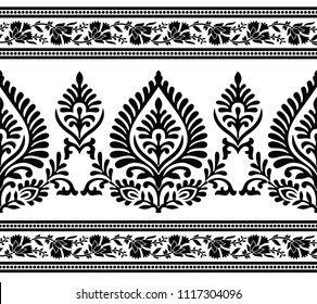 Seamless Black White Border Stock Vector (Royalty Free) 1117304096 ...