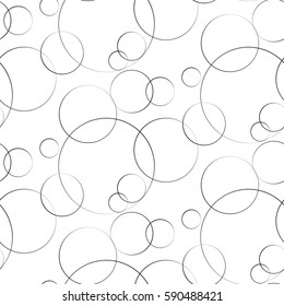 Seamless Black And White Bubble Pattern. Geometric Circle Background.