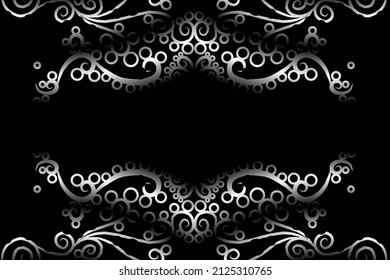 nahtlose Schwarz-Weiß-Kaleidoskop-Farbverlauf-Blumenmuster indonesischer traditioneller Tenun-Batik-Ethno-Dayak-Ornament für Wallpaper-Werbeschriften