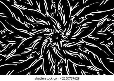 sin costuras Flor de gradiente de caleidoscopio negro y blanco y patrón de arte de línea de hoja de la cultura indonesia adorno tradicional de tenun batik étnico dayak adorno de fondo de anuncios de papel de pared 