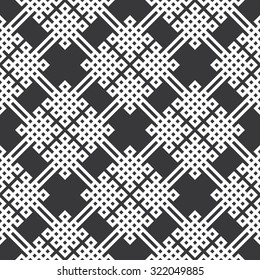 Seamless black and white Celtic knots medieval classical textile pattern vector