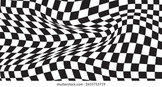 Nahtloses schwarz-weißes Schachbrettmuster - klassischer quadratischer Retro-Gitterhintergrund