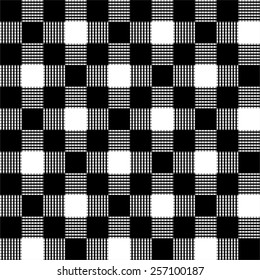 Seamless black and white checkered tablecloth pattern 