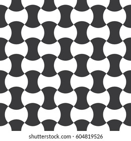 Seamless black and white chic mod op art rounded zigzag pattern vector