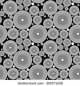 Seamless black and white circle abstract background