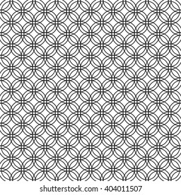 Seamless black and white circle grid pattern design