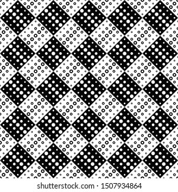 Seamless black white circle pattern background - monochrome vector illustration from circles and dots