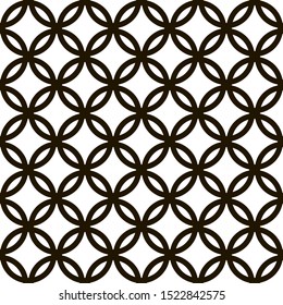 Seamless black and white circles pattern vector