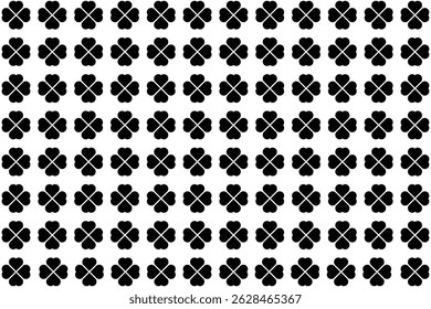 Seamless Black and White Clover Pattern.