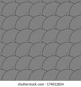 Seamless Black and White Concentric Circles