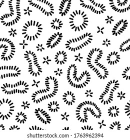 Seamless Black and White Coral Pattern. Abstract Background Design. simple shapes. minimalistic circles. for textile, fabrics, designs, prints