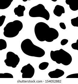 Seamless black and white cow pattern, doodle style. Can be used for wallpaper, pattern fills, web page background, surface textures