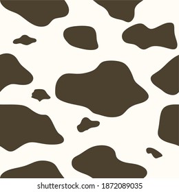 Seamless black and white cow pattern, Doodle style.