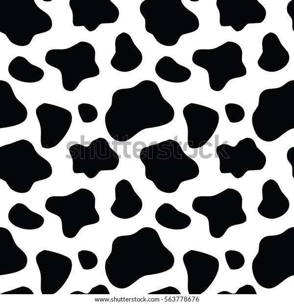 Seamless black and white cow pattern, doodle\
style. Can be used for wallpaper, pattern fills, web page\
background, surface\
textures