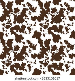 Seamless Black and White Cow Print Pattern Vector. Cow skin background.