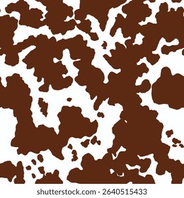 Seamless Black and White Cow Print Pattern Vector. Cow skin background.