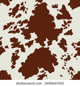 Seamless Black and White Cow Print Pattern Vector. Cow skin background.