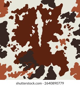 Seamless Black and White Cow Print Pattern Vector. Cow skin background.