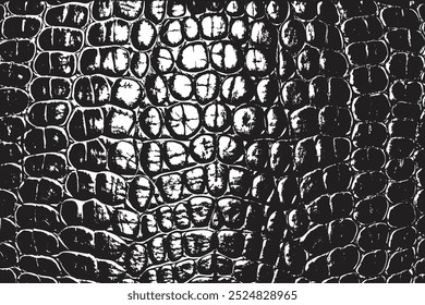 Textura de couro de crocodilo preto e branco - Padrão de pele de réptil sem costura