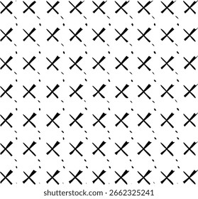 A seamless black and white cross pattern design that can be used for textile background and surface pattern design.