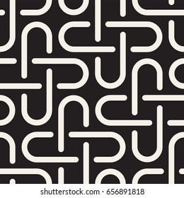 Seamless black and white cross shape lattice pattern. Abstract geometric tiling mosaic. Stylish background design