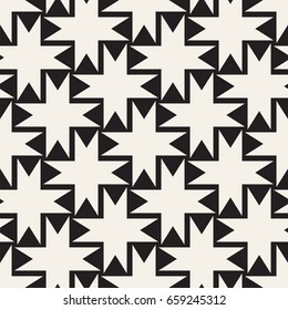 Seamless black and white cross shape lattice pattern. Abstract geometric tiling mosaic. Stylish background design