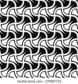 Seamless black and white curved shape pattern