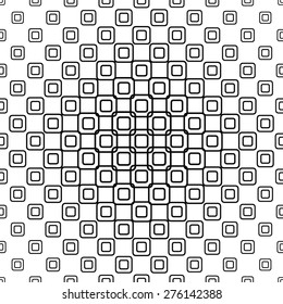 Seamless black and white curved square pattern design