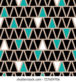 Seamless Black White Cyan Triangles Brown Structure Background Pattern
