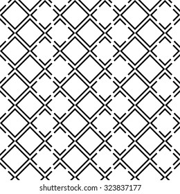 Seamless black and white decorative background with squares