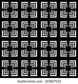 Seamless black and white decorative background with squares