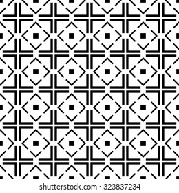 Seamless black and white decorative background with squares
