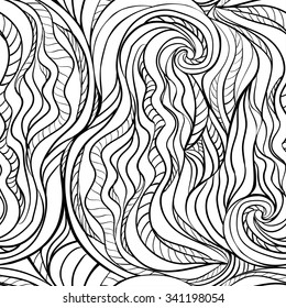 Seamless black and white decorative pattern.