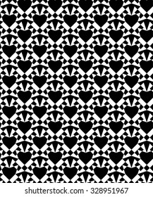 Seamless black and white decorative vector background with geometric shapes