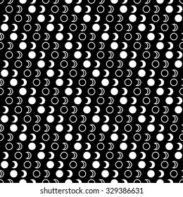 Seamless black and white decorative vector background with geometric shapes