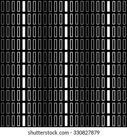 Seamless black and white decorative vector background with geometric shapes
