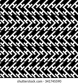 Seamless black and white decorative vector background with abstract figures